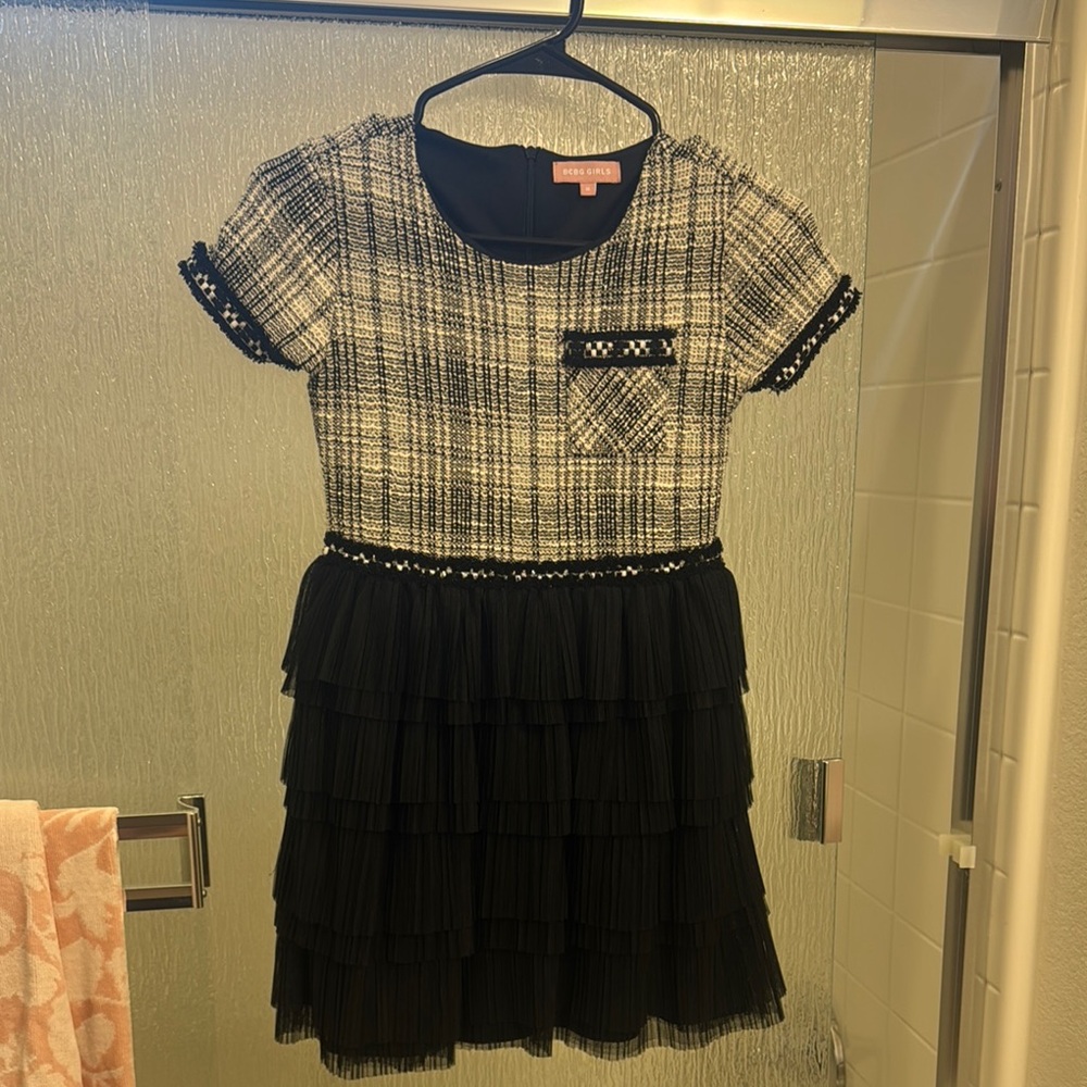 Charming Black and White Kids Dress